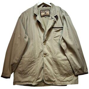 Madison Creek Men's Utility Chore Jacket Long Sleeve Size XL Beige Pockets